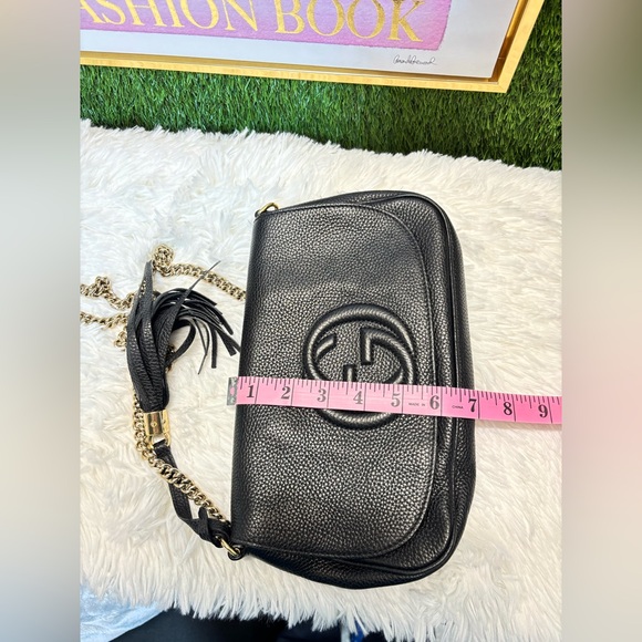 ❤️ Gucci Soho Flap Black Leather Bag A1229M226 - Picture 8 of 16